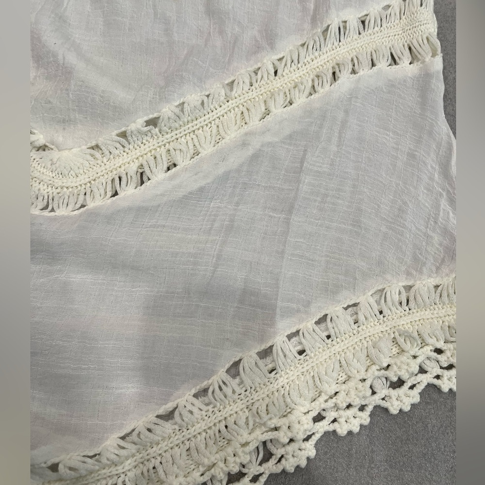 [L/XL]Papillon Blanc  3/4 Sleeve Crochet Blouse - Picture 3 of 7